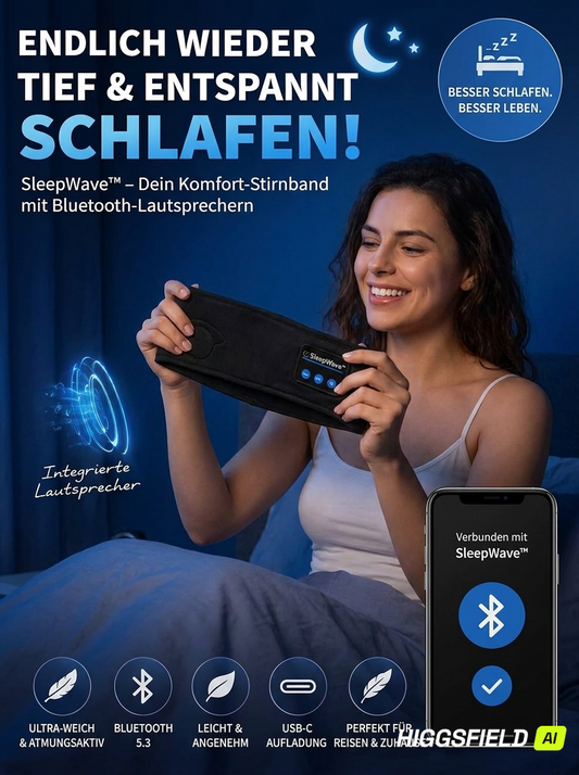 SleepWave™ – Bluetooth Schlafmaske mit Musik & Noise-Blocking