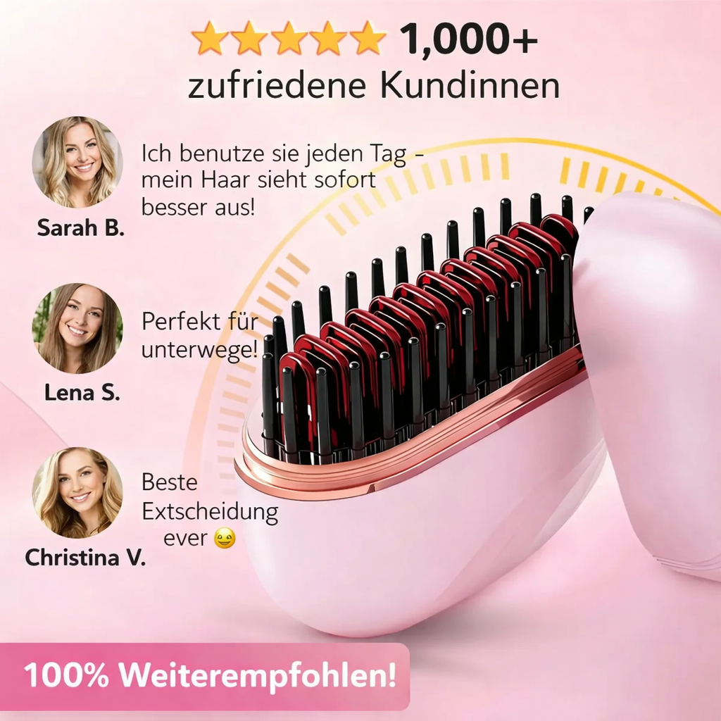 GlowBrush™ – Kabellose Mini-Glättbürste