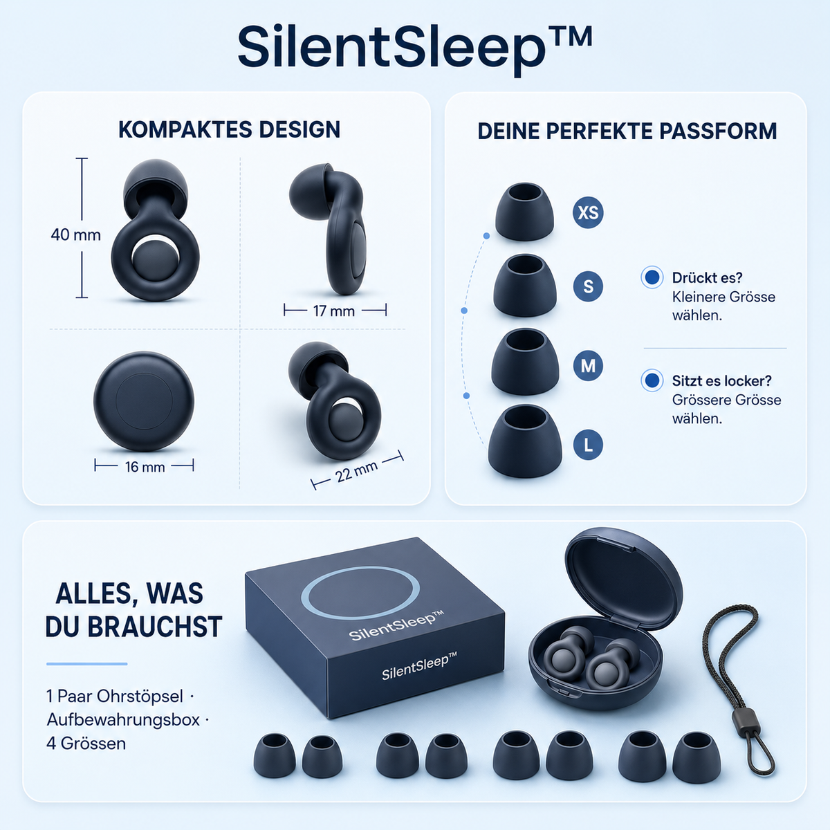 SilentSleep™ – Schlaf-Ohrstöpsel
