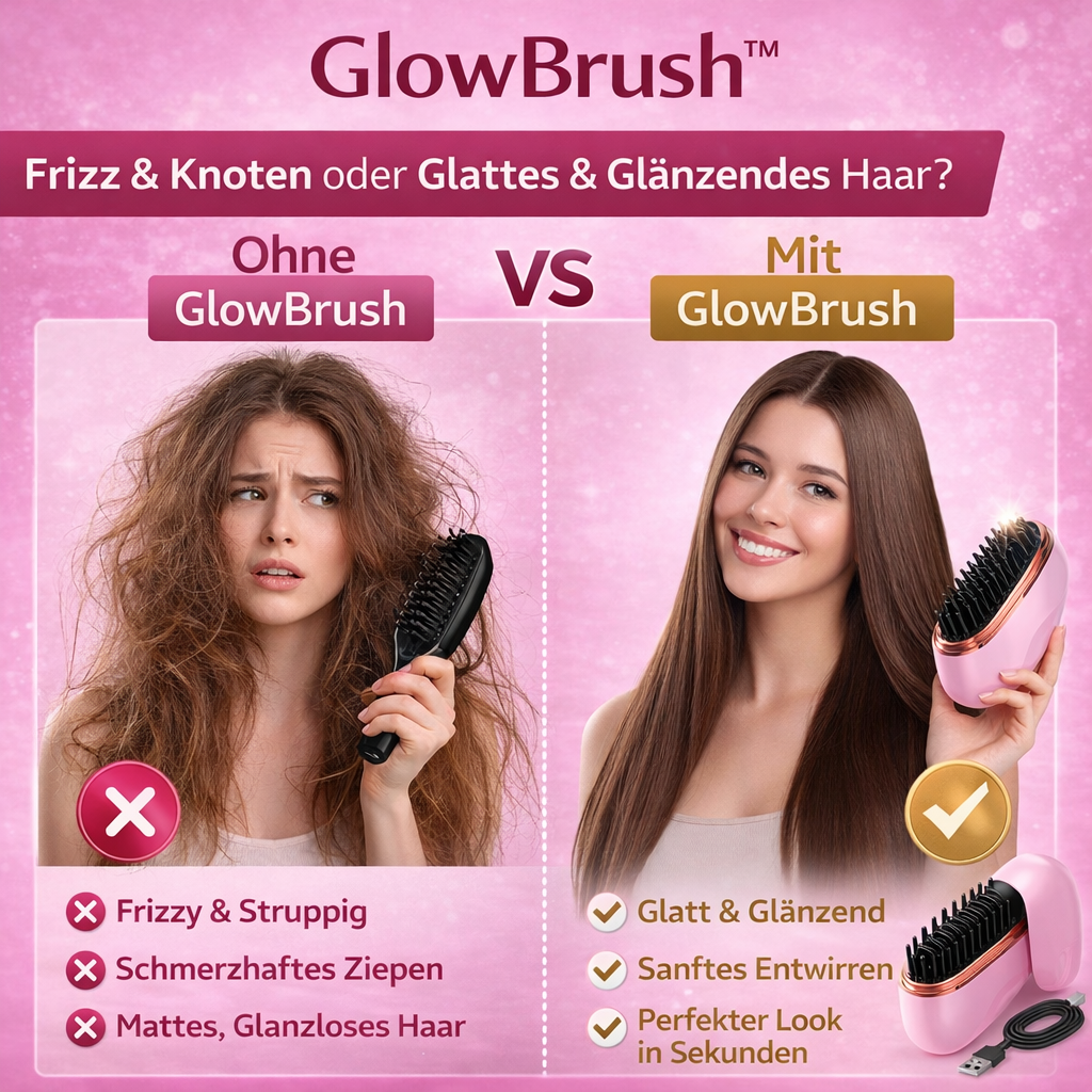 GlowBrush™ – Kabellose Mini-Glättbürste