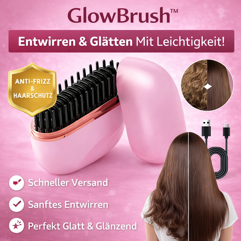 GlowBrush™ – Kabellose Mini-Glättbürste